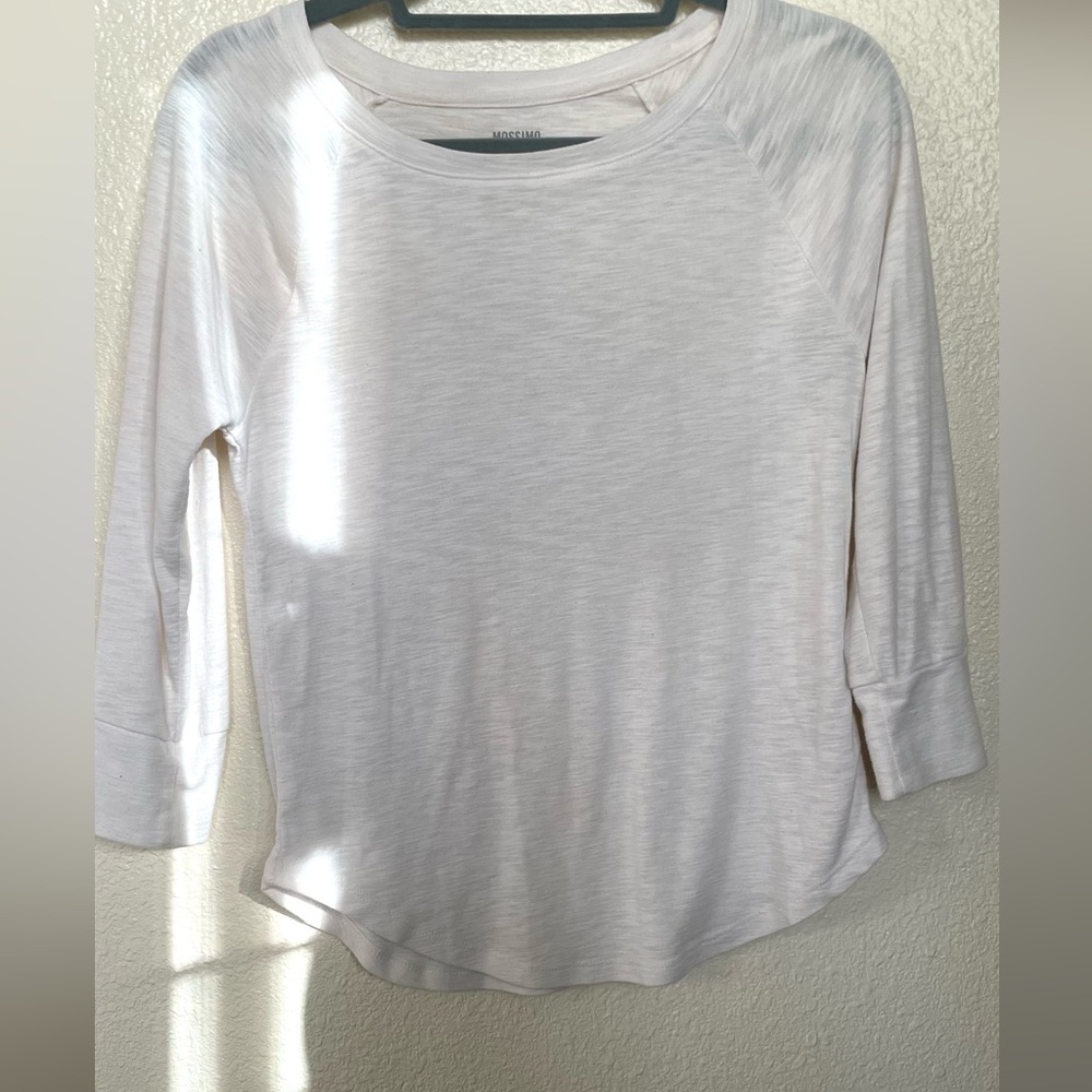 Size XS Sheer white cropped sleeve shirt